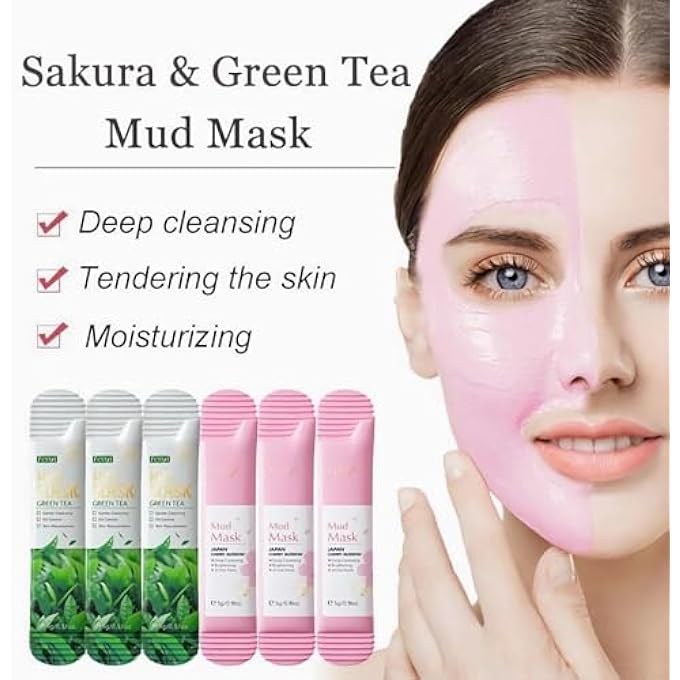 mercham 20 PCS CLAY MASK, DEEP CLEANSE MUD MASK SET, OIL CONTROL, SHRINK PORES, HYDRATING CLAY FACE MASKS GIFT, 100% VEGAN FACE MASKS SKINCARE FOR ALL SKIN TYPES 5G*20 - Image 2